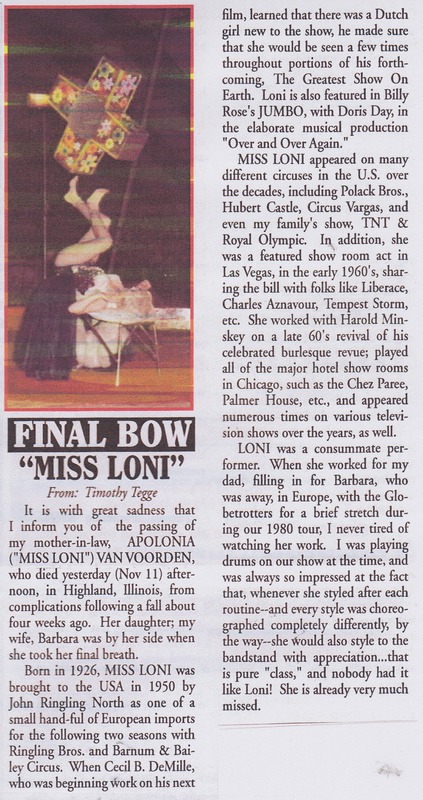 Miss Loni Obit