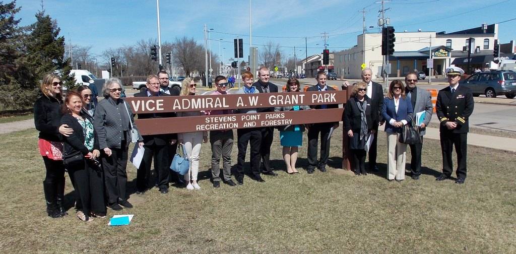 Family at Adm Grant Park Dedication Stevens Point